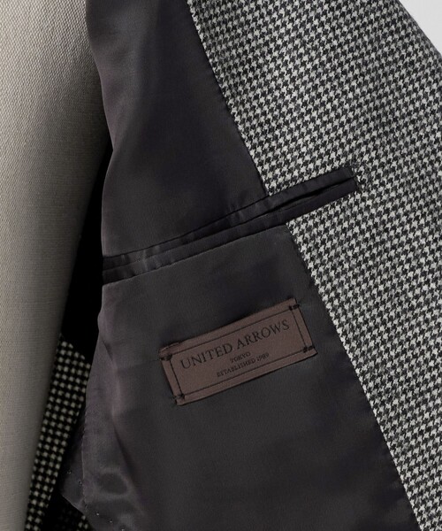 UNITED ARROWS（ユナイテッドアローズ）の「フランネル ハウンドトゥース シングル2ボタン テーラードジャケット COMFORT EASY‐MODEL ヨコストレッチ（テーラードジャケット・メンズ・ダークグレー・52/50/44/48/46/42）」の12枚目の写真