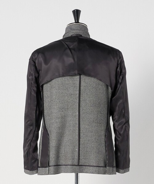 フランネル ハウンドトゥース シングル2ボタン テーラードジャケット