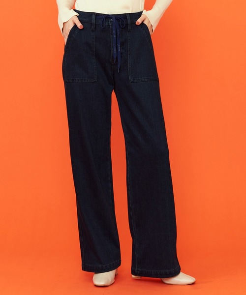 EDWIN(エドウィン)の「EDWIN LADIES ジャージーズ イージーベイカーワイドデニムパンツ【暖】(デニムパンツ・レディース・インディゴブルー/ダークインディゴブルー/ブラック・X-SMALL/SMALL/MEDIUM/LARGE/X-LARGE)」の2枚目の写真
