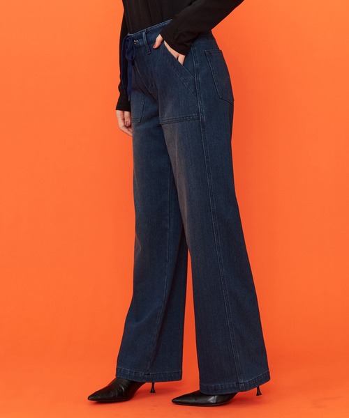 EDWIN(エドウィン)の「EDWIN LADIES ジャージーズ イージーベイカーワイドデニムパンツ【暖】(デニムパンツ・レディース・インディゴブルー/ダークインディゴブルー/ブラック・X-SMALL/SMALL/MEDIUM/LARGE/X-LARGE)」の13枚目の写真
