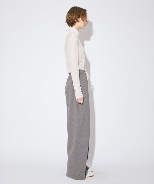 beautiful people（ビューティフルピープル）の「【beautiful people/ビューティフルピープル】compact double jersey wide straight pants/コンパクトダブルジャージーワイドストレートパンツ（その他パンツ・レディース・グレー/ブラック・36/38）」の4枚目の写真
