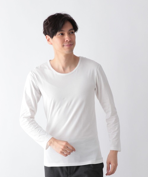 GLOBAL WORK（グローバルワーク）の「Fffit エフィット/あったかコットンインナーTシャツ/9分袖/601318（Tシャツ/カットソー・メンズ・ブラック/ホワイト・LARGE/X-LARGE/SMALL/MEDIUM）」の3枚目の写真