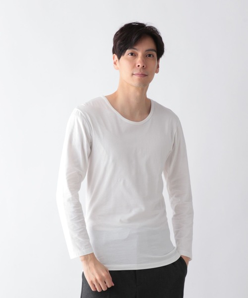 GLOBAL WORK（グローバルワーク）の「Fffit エフィット/あったかコットンインナーTシャツ/9分袖/601318（Tシャツ/カットソー・メンズ・ブラック/ホワイト・LARGE/X-LARGE/SMALL/MEDIUM）」の4枚目の写真