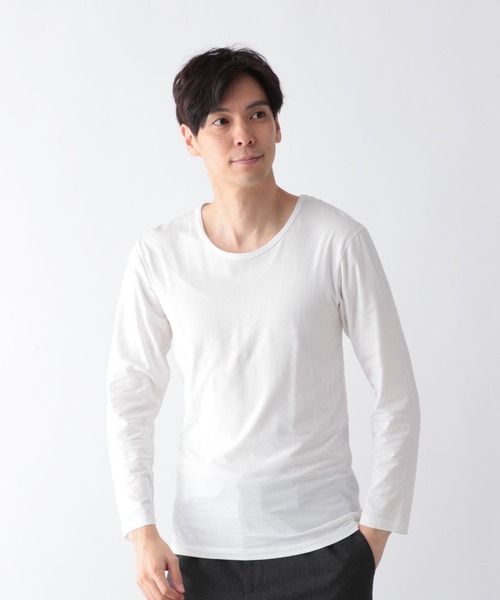 GLOBAL WORK（グローバルワーク）の「Fffit エフィット/あったかコットンインナーTシャツ/9分袖/601318（Tシャツ/カットソー・メンズ・ブラック/ホワイト・LARGE/X-LARGE/SMALL/MEDIUM）」の5枚目の写真