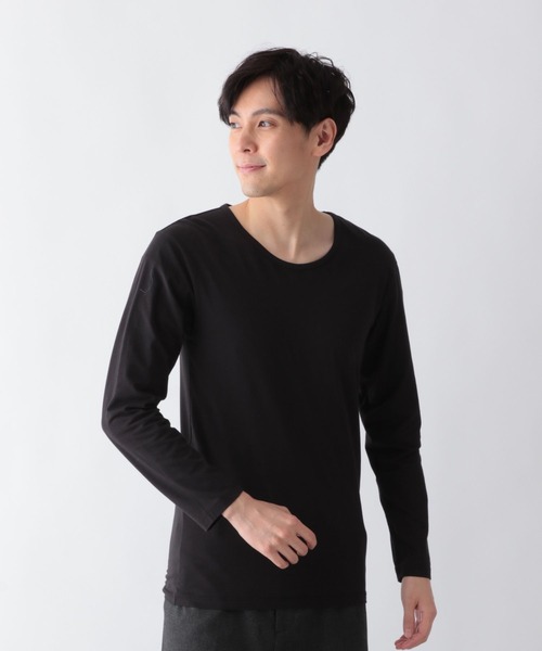 GLOBAL WORK（グローバルワーク）の「Fffit エフィット/あったかコットンインナーTシャツ/9分袖/601318（Tシャツ/カットソー・メンズ・ブラック/ホワイト・LARGE/X-LARGE/SMALL/MEDIUM）」の6枚目の写真