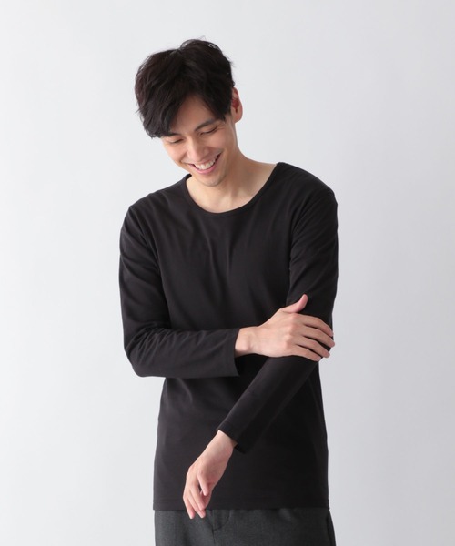 GLOBAL WORK（グローバルワーク）の「Fffit エフィット/あったかコットンインナーTシャツ/9分袖/601318（Tシャツ/カットソー・メンズ・ブラック/ホワイト・LARGE/X-LARGE/SMALL/MEDIUM）」の7枚目の写真