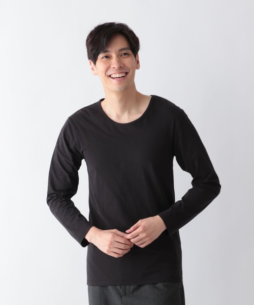 GLOBAL WORK（グローバルワーク）の「Fffit エフィット/あったかコットンインナーTシャツ/9分袖/601318（Tシャツ/カットソー・メンズ・ブラック/ホワイト・LARGE/X-LARGE/SMALL/MEDIUM）」の8枚目の写真
