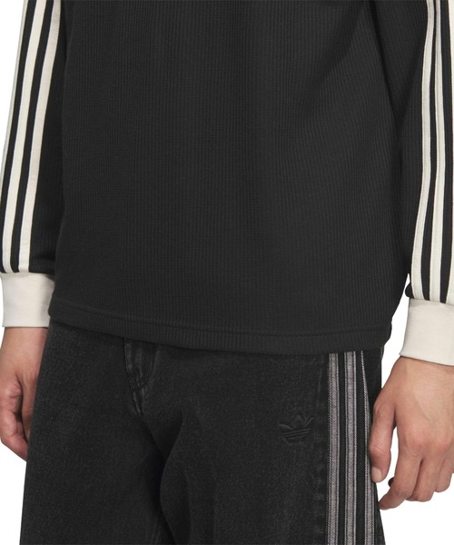 adidas(アディダス)の「adidas WAFFLE LONG SLEEVE POLO / アディダス ワッフル ロング スリーブ ポロ【SP】(ポロシャツ・メンズ・ブラック・XS/S/M/L/XL/XXL)」の6枚目の写真