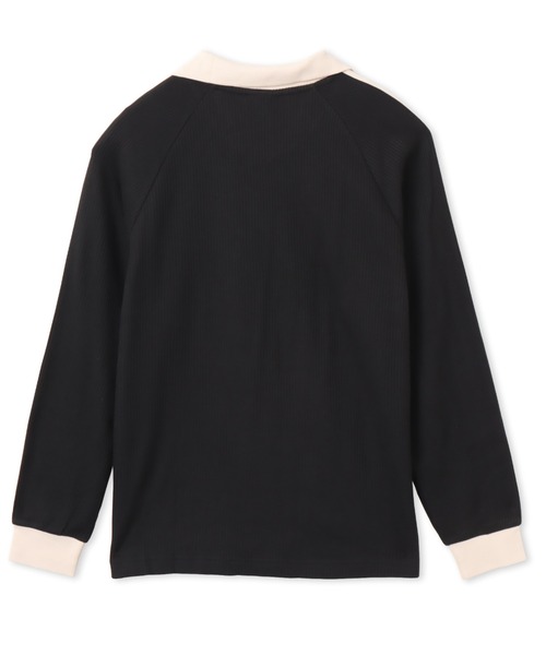 adidas(アディダス)の「adidas WAFFLE LONG SLEEVE POLO / アディダス ワッフル ロング スリーブ ポロ【SP】(ポロシャツ・メンズ・ブラック・XS/S/M/L/XL/XXL)」の8枚目の写真