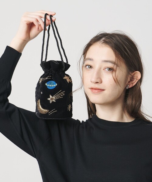 UNITED ARROWS(ユナイテッドアローズ)の「エンブロイダリー モチーフ ポーチ(ポーチ・レディース・ピンク/コバルトブルー/ブラック・FREE)」の1枚目の写真
