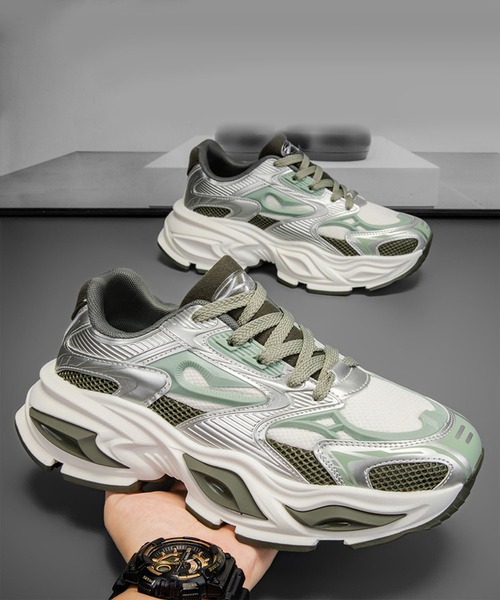 shoes365(シューズスリーシックスファイヴ)の「厚底ダッドスニーカー(スニーカー・メンズ・ブラック/グリーン/レッド・25.0cm/26.5cm/27.0cm/26.0cm/25.5cm)」の12枚目の写真