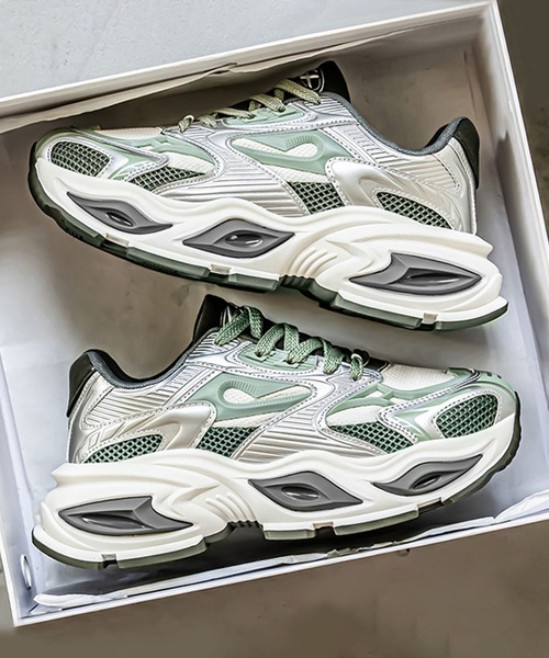 shoes365(シューズスリーシックスファイヴ)の「厚底ダッドスニーカー(スニーカー・メンズ・ブラック/グリーン/レッド・25.0cm/26.5cm/27.0cm/26.0cm/25.5cm)」の13枚目の写真