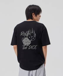 [ROLL THE DICE] コットンルーズフィット半袖Tシャツ_ブラック