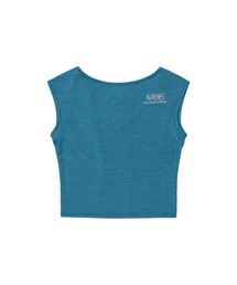 Melange Backless Top Turquoise Blue