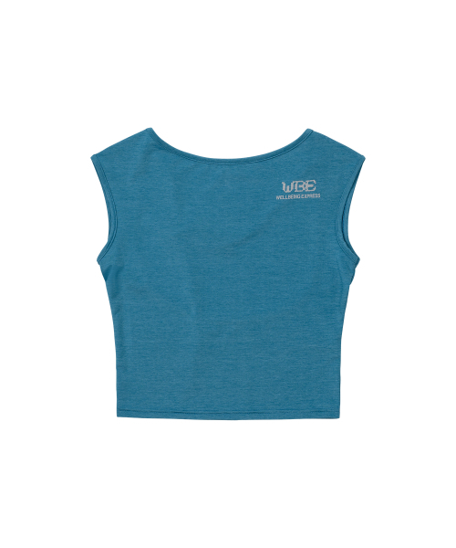 WELLBEING EXPRESS(ウェルビーイングエクスプレス)の「Melange Backless Top Turquoise Blue(Tシャツ/カットソー・レディース・その他・SMALL)」の1枚目の写真