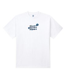 ブルーフラワー3 半袖Tシャツ ホワイト