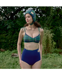 LOOP&LOOP（ループアンドループ）の「シャーリングリバーシブルビキニトップ [プレッピーチェック_グリーン]（水着）」