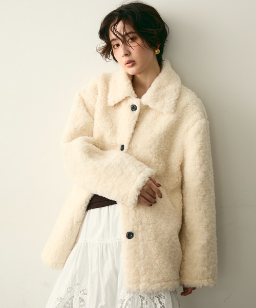 セール】プードルボアステンカラーコート（ステンカラーコート