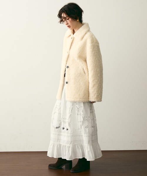 セール】プードルボアステンカラーコート（ステンカラーコート