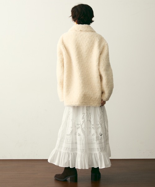 Trish（トリッシュ）の「プードルボアステンカラーコート（ステンカラーコート・レディース・ホワイト/ブラウン・FREE）」の16枚目の写真