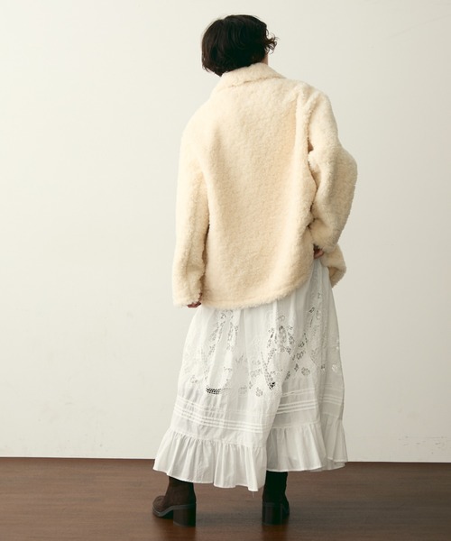 Trish（トリッシュ）の「プードルボアステンカラーコート（ステンカラーコート・レディース・ホワイト/ブラウン・FREE）」の17枚目の写真