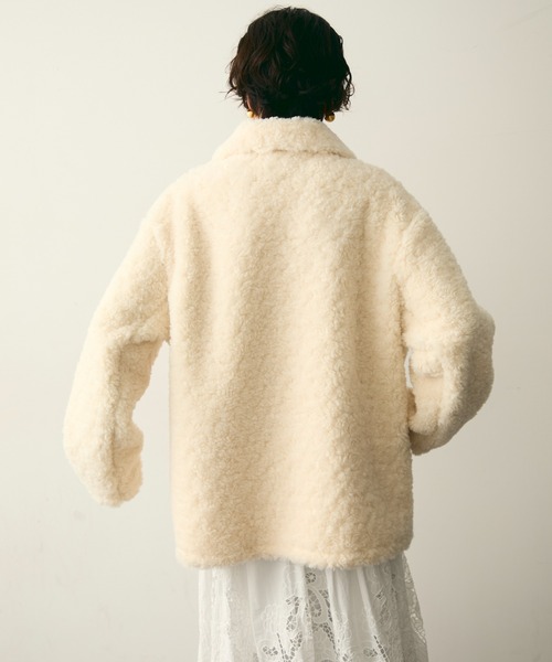 Trish（トリッシュ）の「プードルボアステンカラーコート（ステンカラーコート・レディース・ホワイト/ブラウン・FREE）」の18枚目の写真