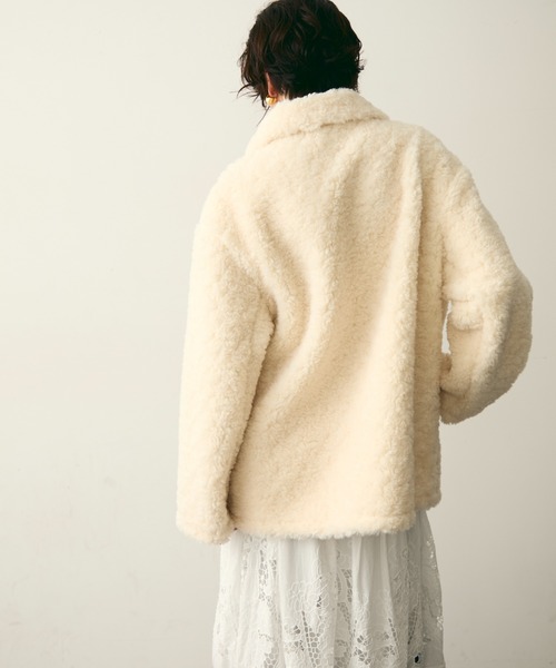 Trish（トリッシュ）の「プードルボアステンカラーコート（ステンカラーコート・レディース・ホワイト/ブラウン・FREE）」の19枚目の写真