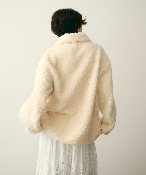 Trish（トリッシュ）の「プードルボアステンカラーコート（ステンカラーコート・レディース・ホワイト/ブラウン・FREE）」の20枚目の写真