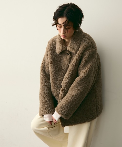 セール】プードルボアステンカラーコート（ステンカラーコート