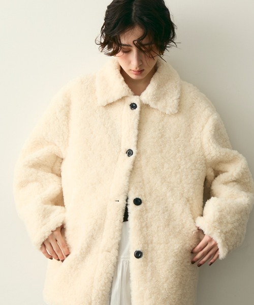 セール】プードルボアステンカラーコート（ステンカラーコート