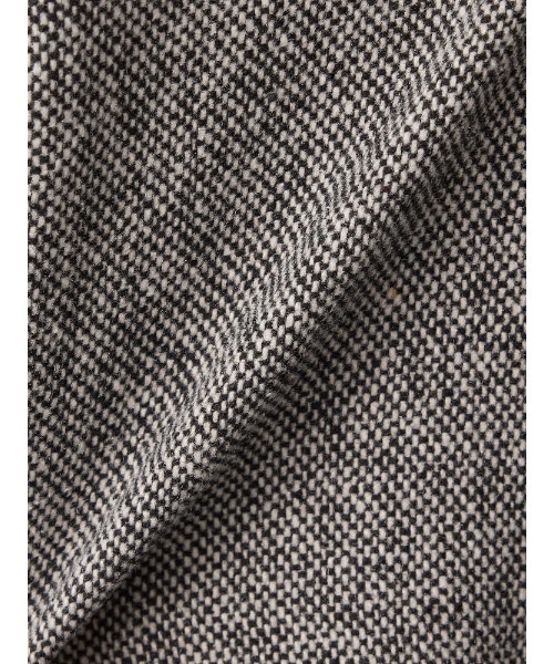 ホームスパン　ミドルスタンド　ウールコート　ブラウン/ブラック