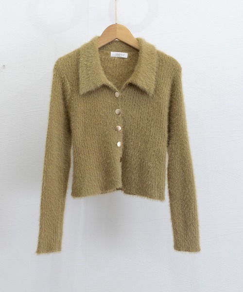 Miniministore(ミニミニストア)の「シャギーカーディガンゴールドボタン韓国風(ニット/セーター・レディース・ブラック/ライトベージュ・FREE)」の17枚目の写真