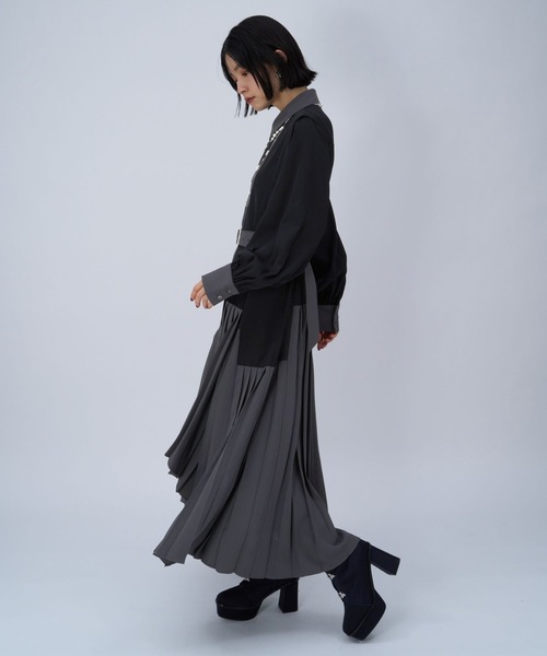 HARE(ハレ)の「プリーツイレヘムワンピース(ワンピース・レディース・ブラック系その他/ブラック/グレー/グレー系その他/ベージュ・FREE)」の17枚目の写真