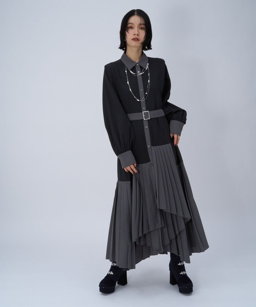 HARE(ハレ)の「プリーツイレヘムワンピース(ワンピース・レディース・ブラック系その他/ブラック/グレー/グレー系その他/ベージュ・FREE)」の20枚目の写真