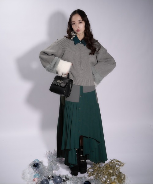 HARE(ハレ)の「プリーツイレヘムワンピース(ワンピース・レディース・ブラック系その他/ブラック/グレー/グレー系その他/ベージュ・FREE)」の6枚目の写真