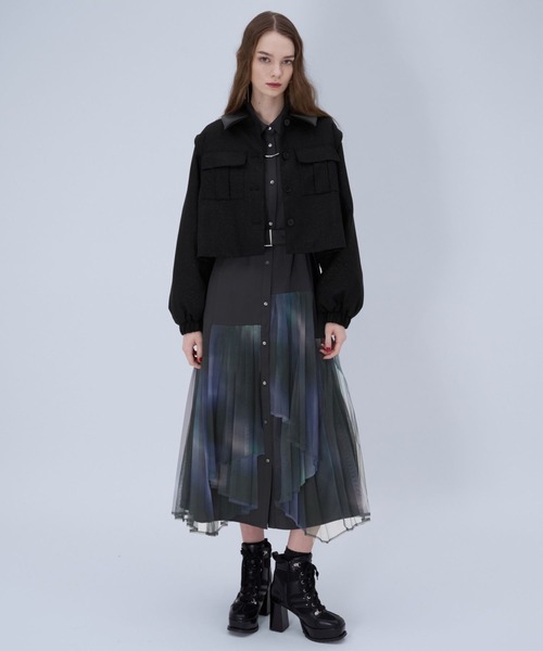 HARE(ハレ)の「プリーツイレヘムワンピース(ワンピース・レディース・ブラック系その他/ブラック/グレー/グレー系その他/ベージュ・FREE)」の15枚目の写真