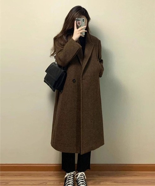 Ritzy（リッツィー）の「大人シルエット ロング丈　コート（その他アウター・レディース・ブラウン/ブラック・M/L）」の2枚目の写真