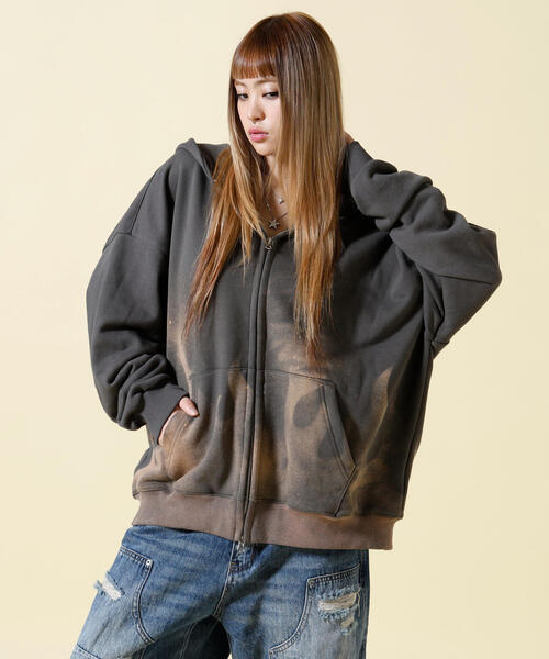 SIS(エスアイエス)の「SIS/エスアイエス/Fire Pattern Zip Hoodie(パーカー・レディース・グレー/ブルー・F)」の10枚目の写真