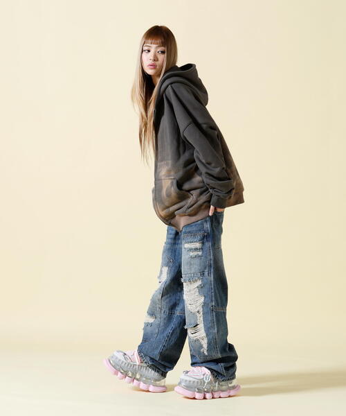 SIS(エスアイエス)の「SIS/エスアイエス/Fire Pattern Zip Hoodie(パーカー・レディース・グレー/ブルー・F)」の13枚目の写真