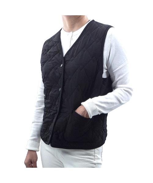 AONE(エーワン)の「ポケットベーシックキルティング保温ベスト(ダウンベスト・レディース・グレー/カーキ・LARGE/X-LARGE)」の8枚目の写真