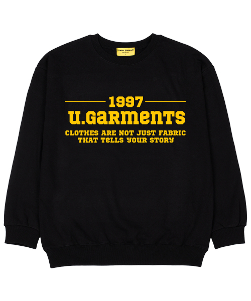 Union Garments(ユニオンガーメンツ)の「ワンラインガーメンツ 裏毛 オーバーサイズ スウェット Tシャツ ブラック(スウェット・レディース・その他・MEDIUM/LARGE/X-LARGE/XX-LARGE)」の1枚目の写真
