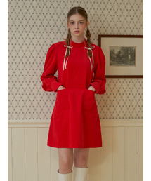 ILLUSTRIS ILLUSION（イルストリスイルージョン）の「Red corduroy mini dress（ワンピース）」