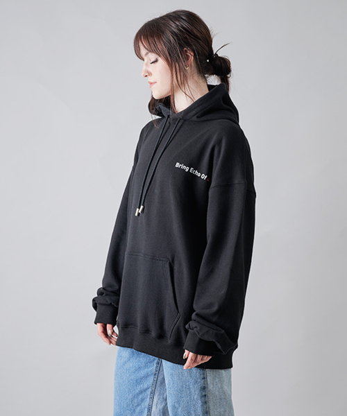 BEOM（ボム）の「メルティングフラワー オーバーサイズ フードパーカー [ブラック]（パーカー・メンズ・その他・SMALL/MEDIUM/LARGE）」の5枚目の写真
