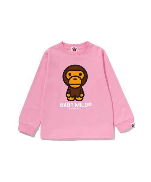A BATHING APE（アベイシングエイプ）の「BABY MILO LS TEE（Tシャツ/カットソー・キッズ・オレンジ/ピンク/ホワイト/グリーン/ブラック・130/100/110/140/120/90）」の5枚目の写真