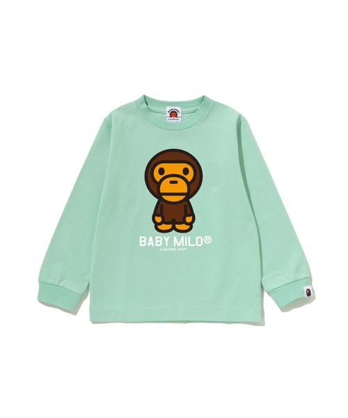 A BATHING APE（アベイシングエイプ）の「BABY MILO LS TEE（Tシャツ/カットソー・キッズ・オレンジ/ピンク/ホワイト/グリーン/ブラック・130/100/110/140/120/90）」の4枚目の写真