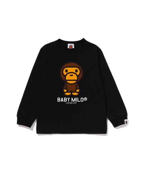 A BATHING APE（アベイシングエイプ）の「BABY MILO LS TEE（Tシャツ/カットソー・キッズ・オレンジ/ピンク/ホワイト/グリーン/ブラック・130/100/110/140/120/90）」の3枚目の写真