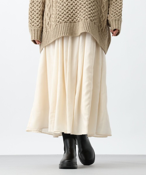 studio CLIP（スタディオクリップ）の「《natural by clip》TWティアードスカート（スカート・レディース・ブラック/ナチュラル・FREE）」の20枚目の写真