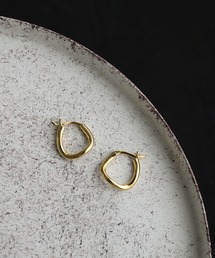 [silver925]カーブラインフープピアス〈金属アレルギー対応〉