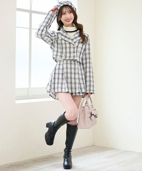 MAJESTIC LEGON（マジェスティックレゴン）の「ツイードショートジャケット（その他アウター・レディース・ホワイト系その他2/ブラック系その他・MEDIUM）」の2枚目の写真