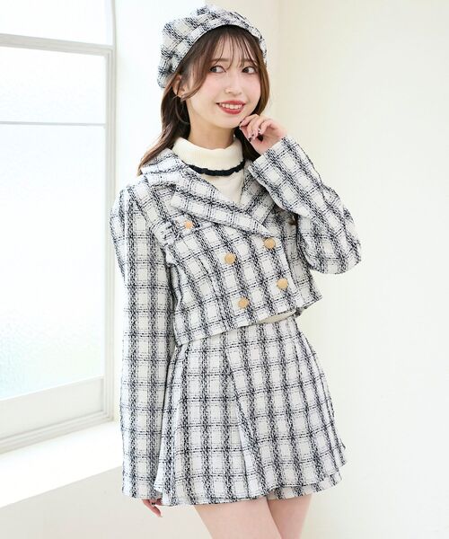 MAJESTIC LEGON（マジェスティックレゴン）の「ツイードショートジャケット（その他アウター・レディース・ホワイト系その他2/ブラック系その他・MEDIUM）」の6枚目の写真